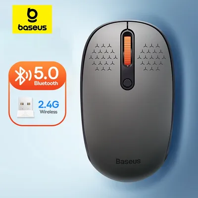 Baseus 마우스 블루투스 무선 컴퓨터 PC MacBook 태블릿 노트북 마우스 용 2.4GHz USB 나노 수신기가있는 1600 인치 당 점 자동 마우스